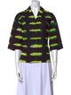 Dries Van Noten x Len Lye Printed Three-Quarter Sleeve Button-Up Top