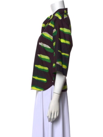 Dries Van Noten x Len Lye Printed Three-Quarter Sleeve Button-Up Top