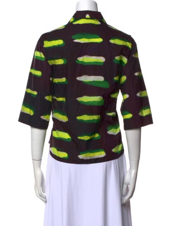 Dries Van Noten x Len Lye Printed Three-Quarter Sleeve Button-Up Top