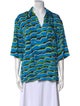 Dries Van Noten x Len Lye Printed V-Neck Blouse