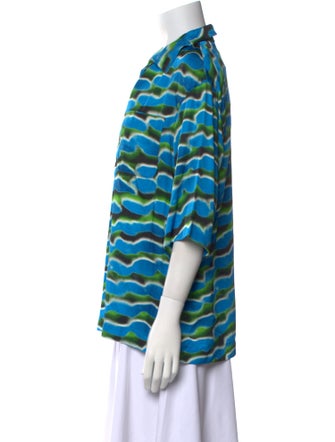 Dries Van Noten x Len Lye Printed V-Neck Blouse