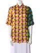 Dries Van Noten x Len Lye Plaid Print Short Sleeve Button-Up Top
