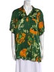 Dries Van Noten x Len Lye Floral Print V-Neck Blouse