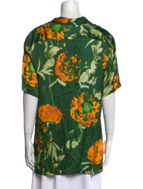 Dries Van Noten x Len Lye Floral Print V-Neck Blouse
