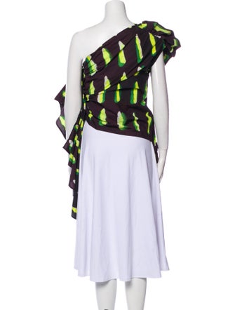 Dries Van Noten x Len Lye Printed One-Shoulder Blouse