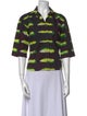 Dries Van Noten x Len Lye Printed Three-Quarter Sleeve Button-Up Top