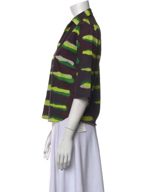 Dries Van Noten x Len Lye Printed Three-Quarter Sleeve Button-Up Top