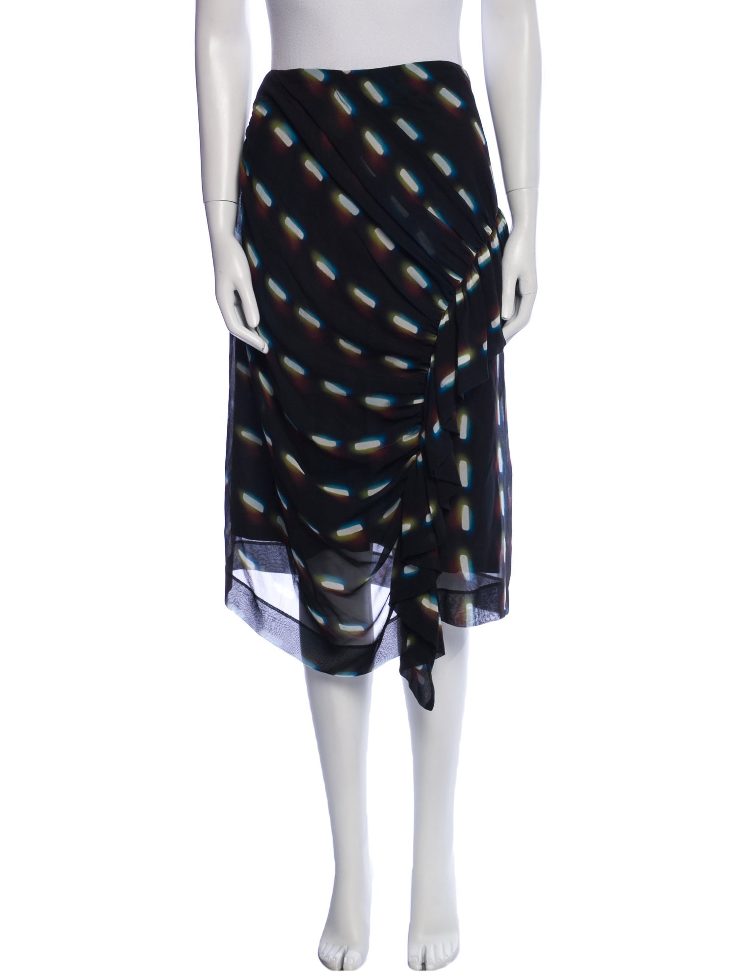 Dries Van Noten x Len Lye Silk Knee-Length Skirt