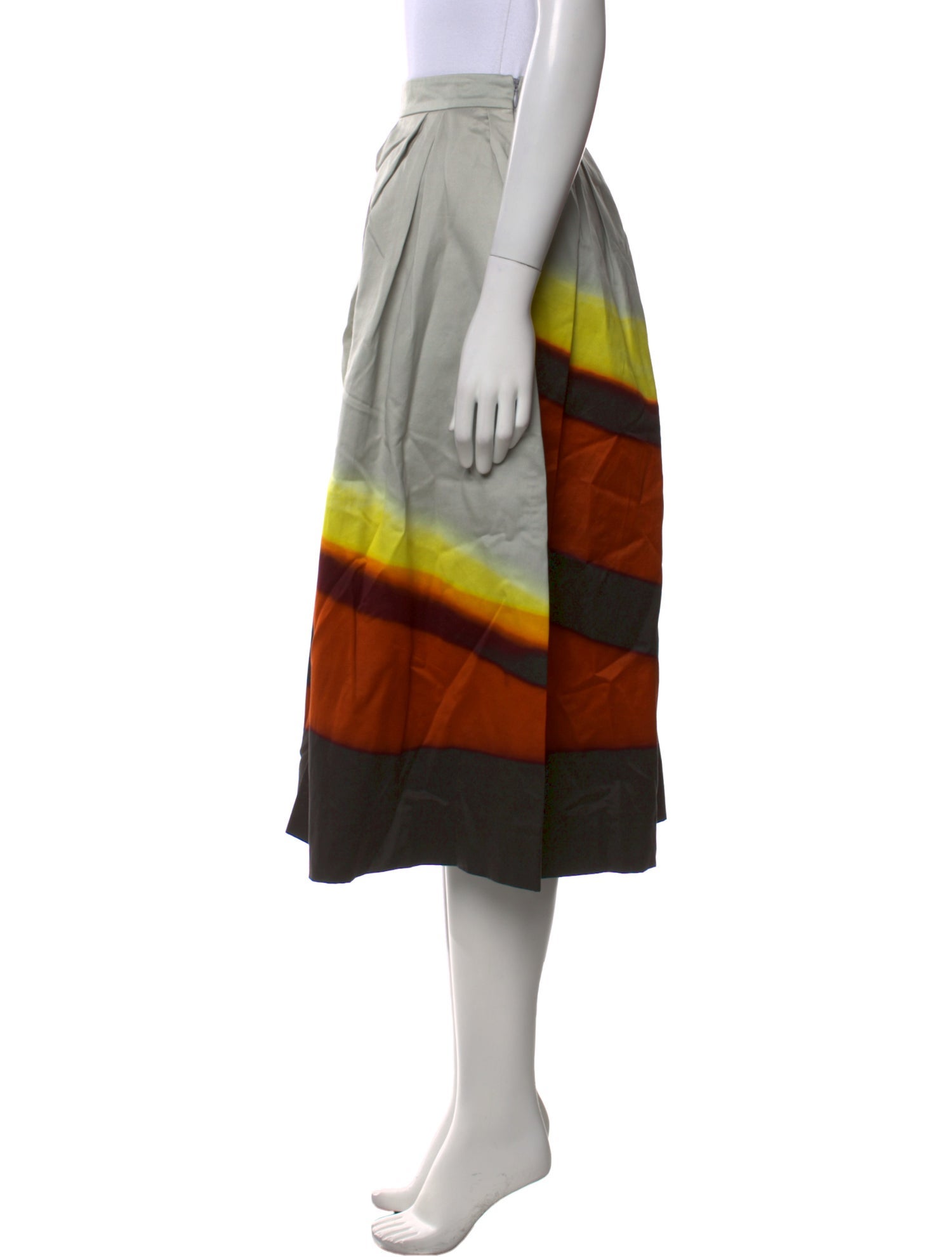 Dries Van Noten x Len Lye Striped Midi Length Skirt