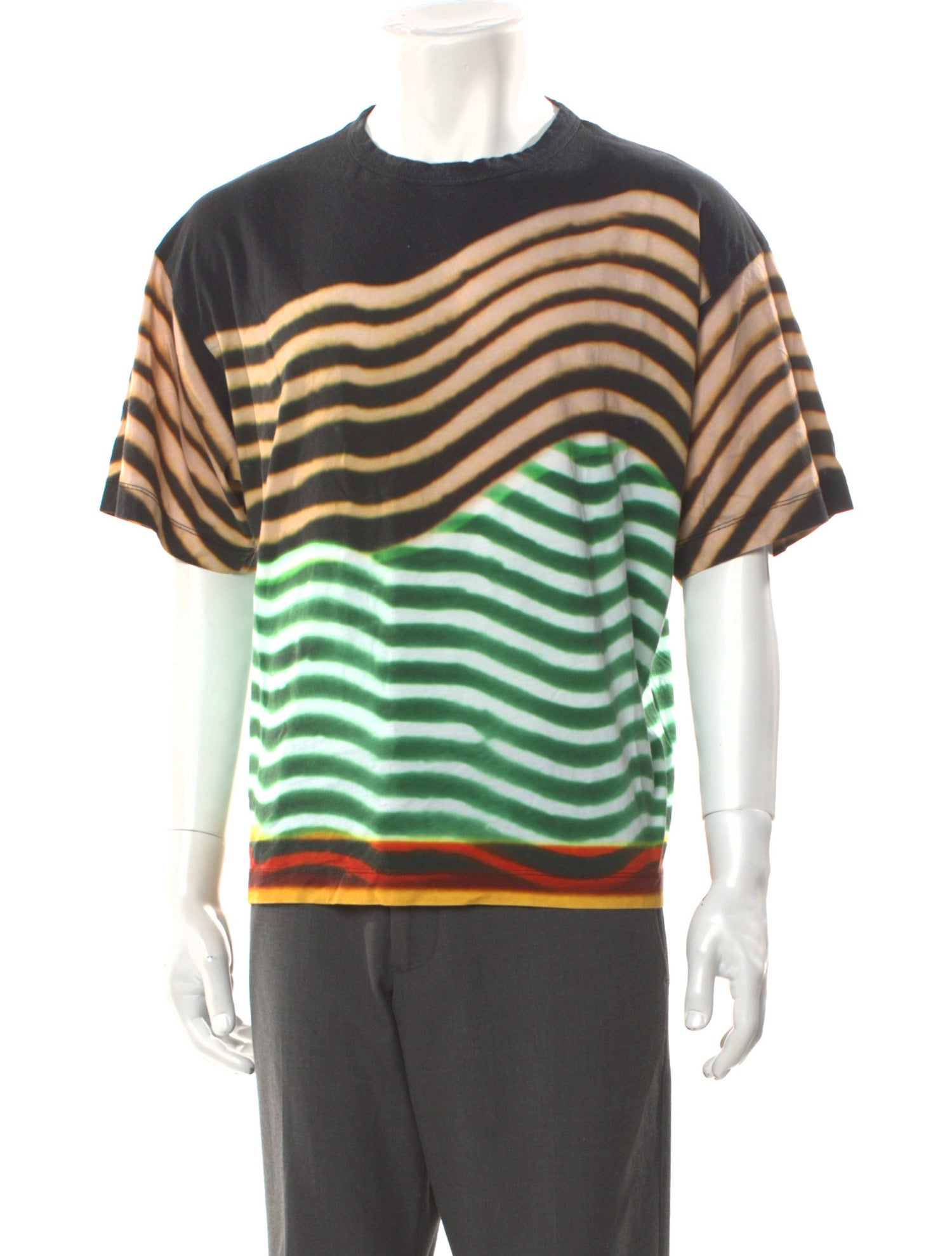 Dries Van Noten x Len Lye Striped Crew Neck T-Shirt
