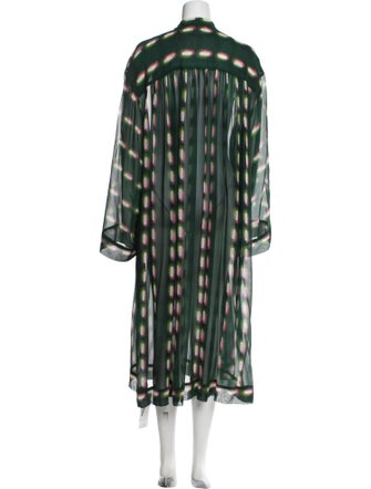 Dries Van Noten x Len Lye Tie-Dye Print Mesh Accents Nightgown