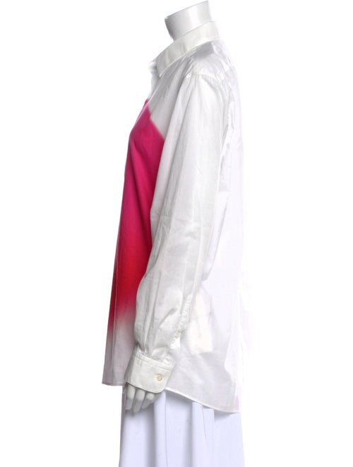 Dries Van Noten x Len Lye Colorblock Pattern Long Sleeve Button-Up Top