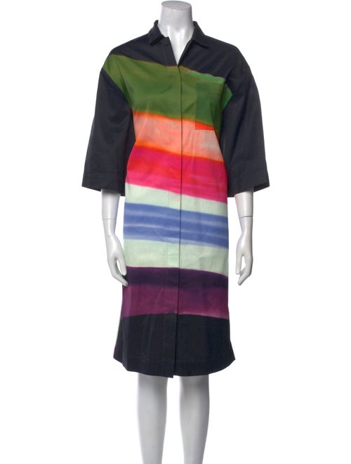 Dries Van Noten x Len Lye Striped Midi Length Dress