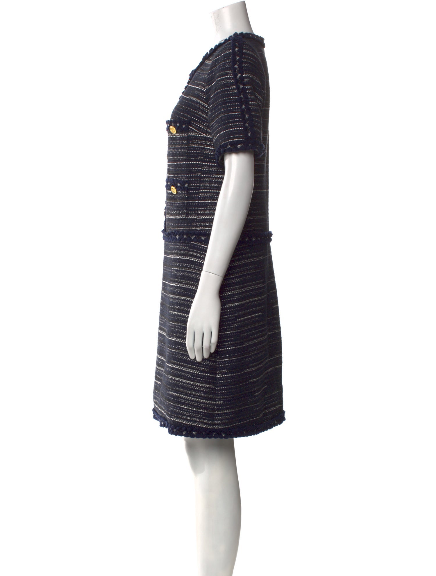 Edward Achour Striped Knee-Length Dress