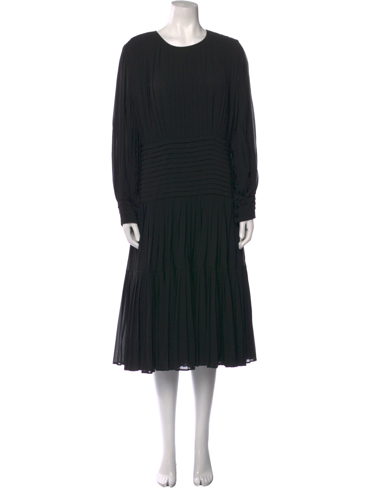 Edward Achour Crew Neck Midi Length Dress