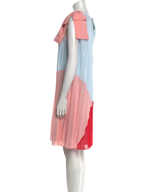 Edward Achour Colorblock Pattern Knee-Length Dress