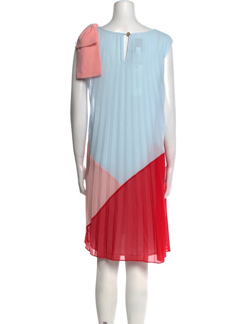 Edward Achour Colorblock Pattern Knee-Length Dress
