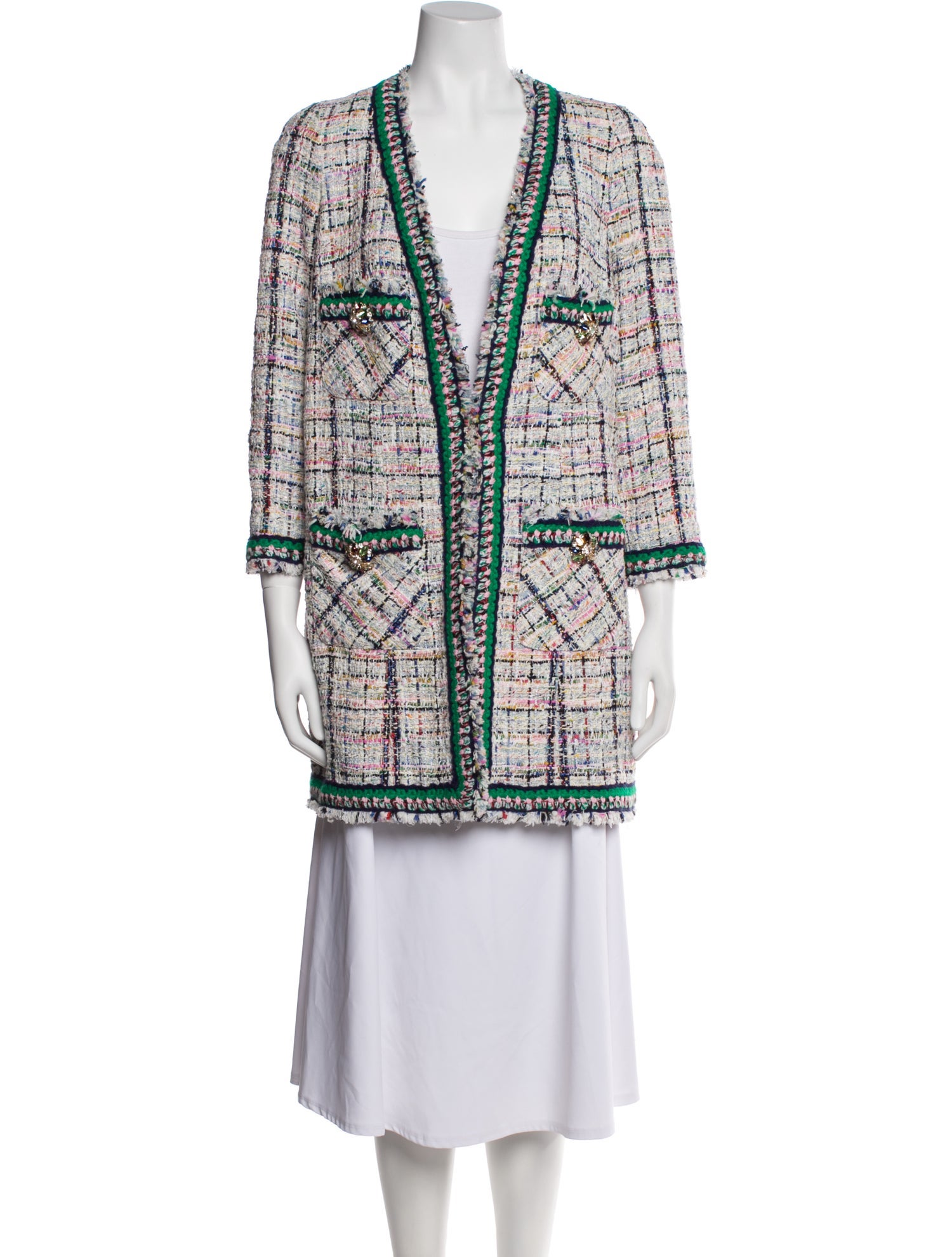 Edward Achour Tweed Pattern Evening Jacket