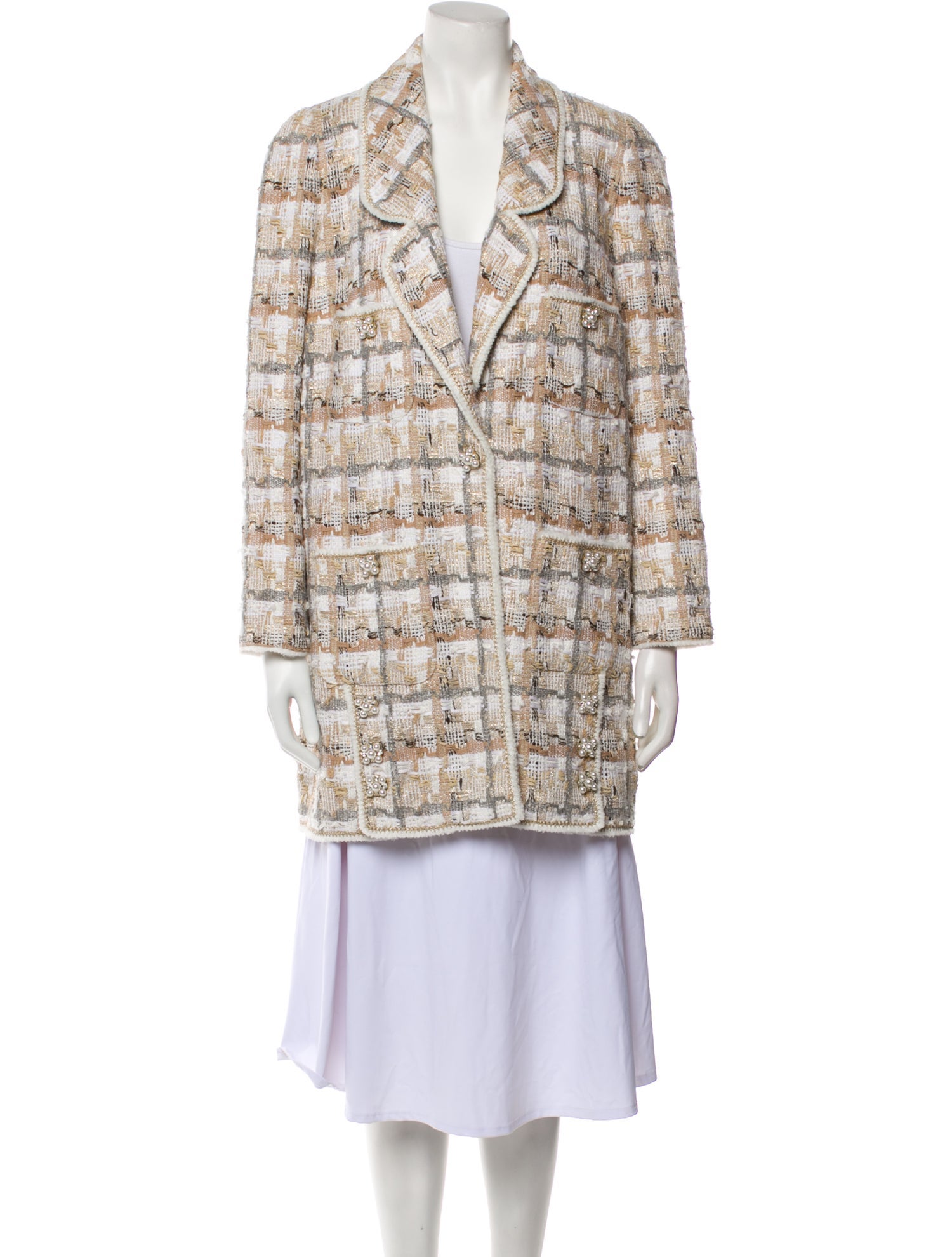 Edward Achour Tweed Pattern Blazer