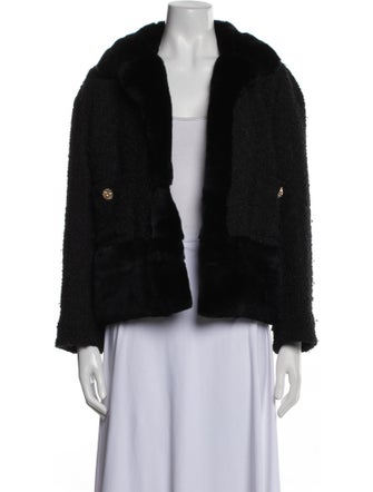 Edward Achour Tweed Pattern Fur Jacket