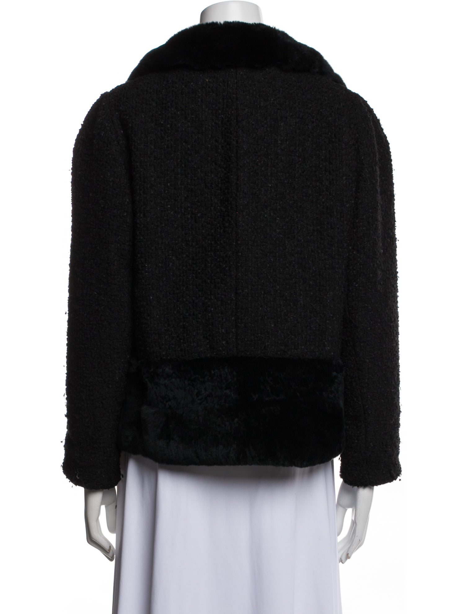 Edward Achour Tweed Pattern Fur Jacket