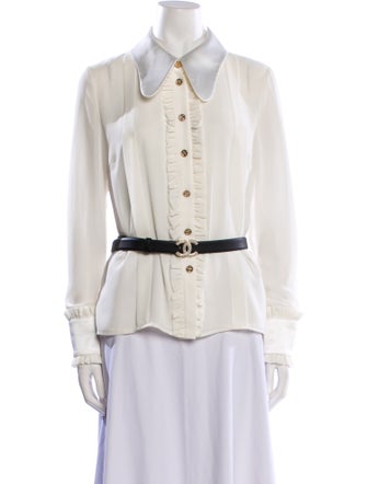 Edward Achour Long Sleeve Button-Up Top