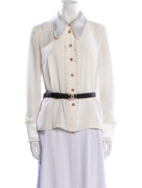 Edward Achour Long Sleeve Button-Up Top