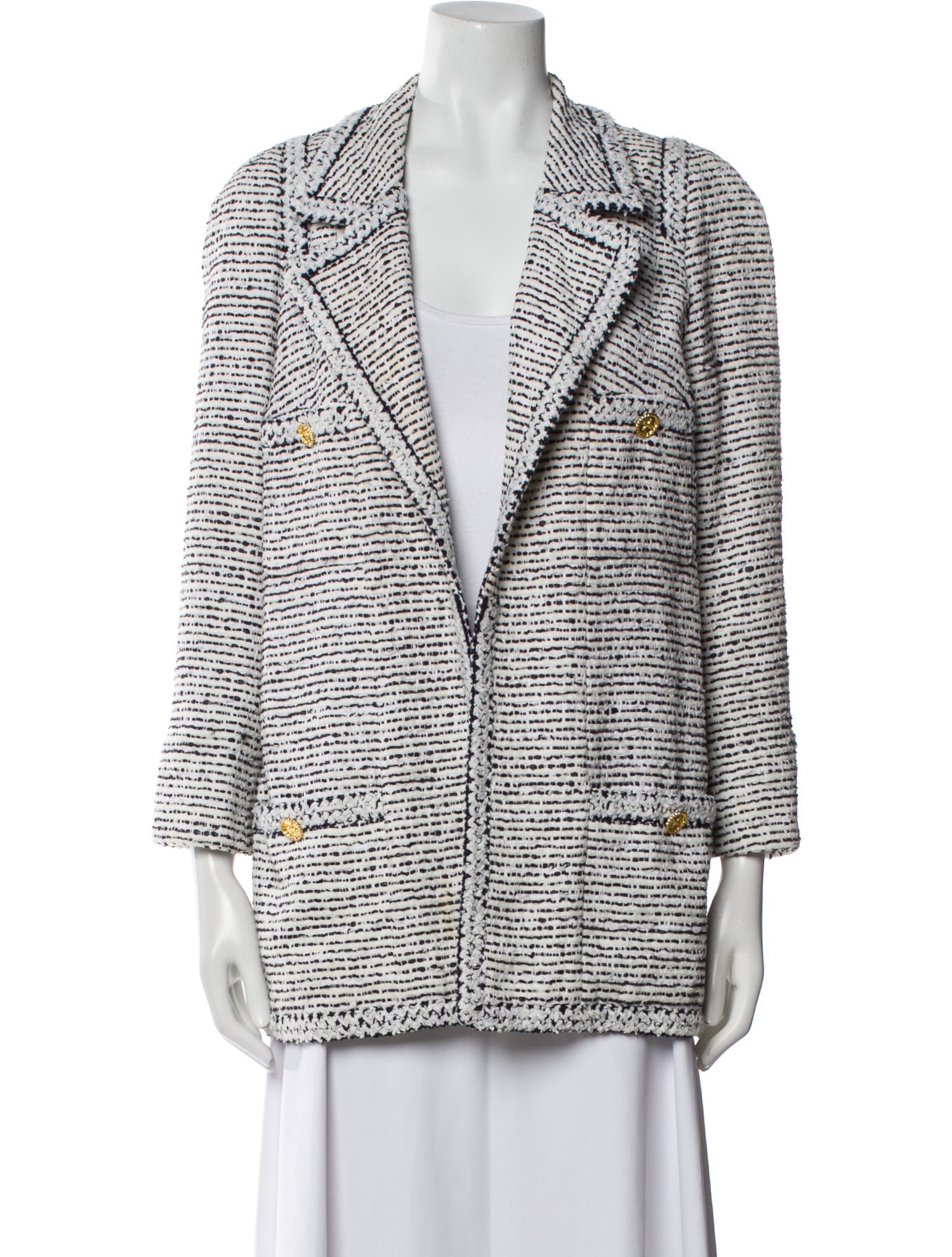 Edward Achour Tweed Pattern Blazer