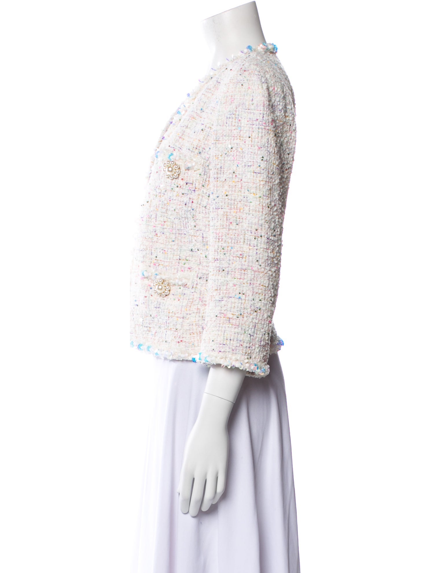 Edward Achour Tweed Pattern Evening Jacket