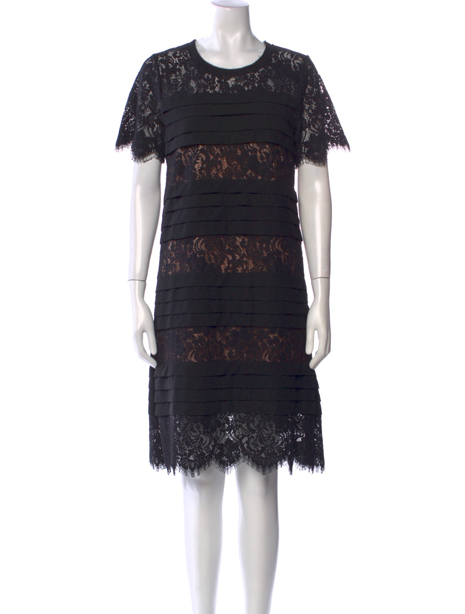 Edward Achour Lace Pattern Knee-Length Dress