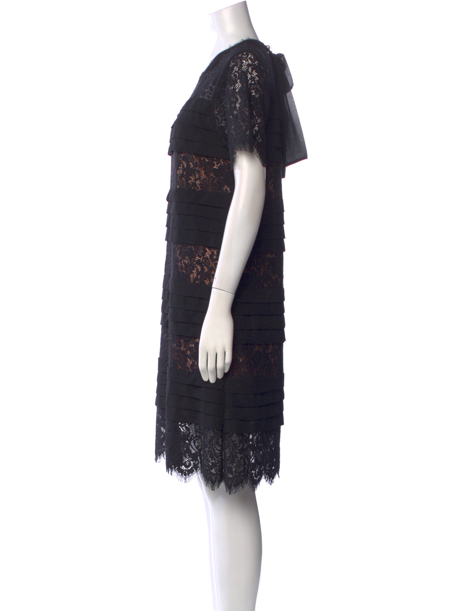 Edward Achour Lace Pattern Knee-Length Dress
