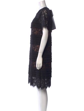 Edward Achour Lace Pattern Knee-Length Dress