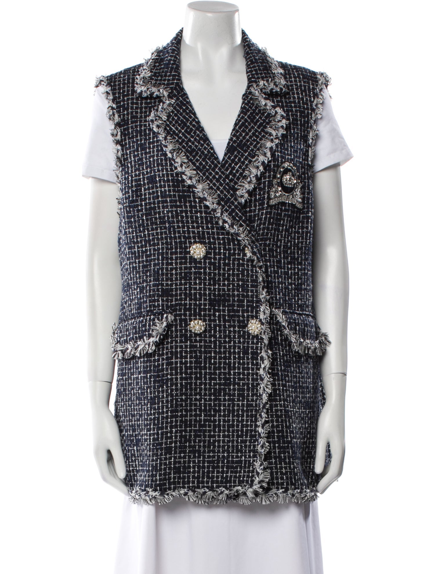 Edward Achour Tweed Pattern Vest