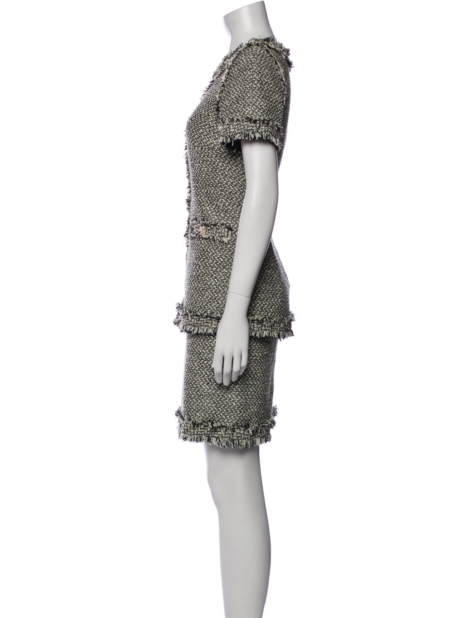 Edward Achour Tweed Pattern Mini Dress