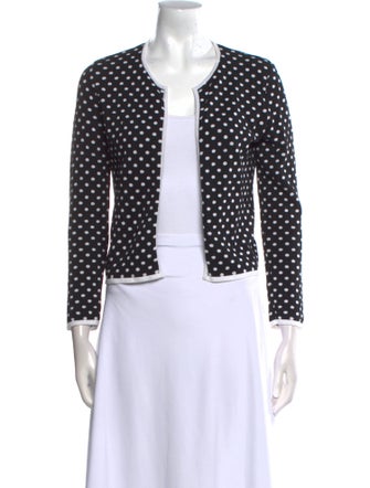 Edward Achour Polka Dot Print Open Front Sweater