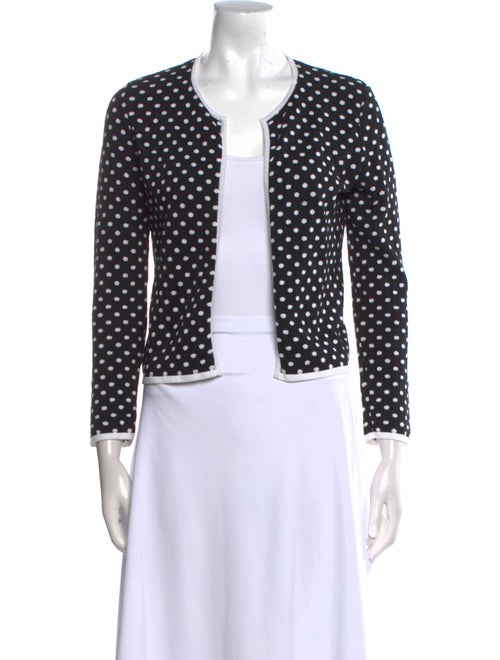 Edward Achour Polka Dot Print Open Front Sweater