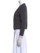 Edward Achour Polka Dot Print Open Front Sweater