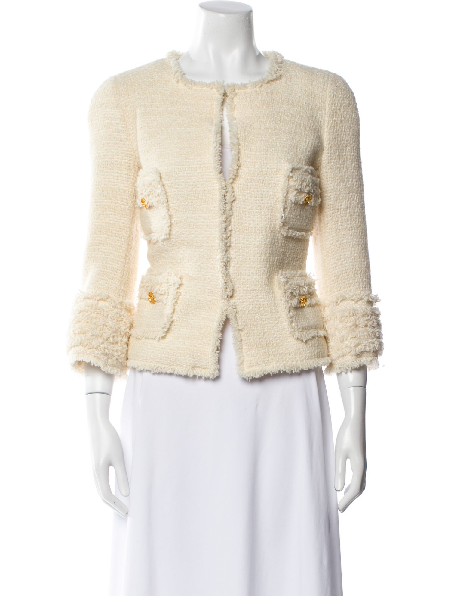 Edward Achour Virgin Wool Tweed Pattern Evening Jacket