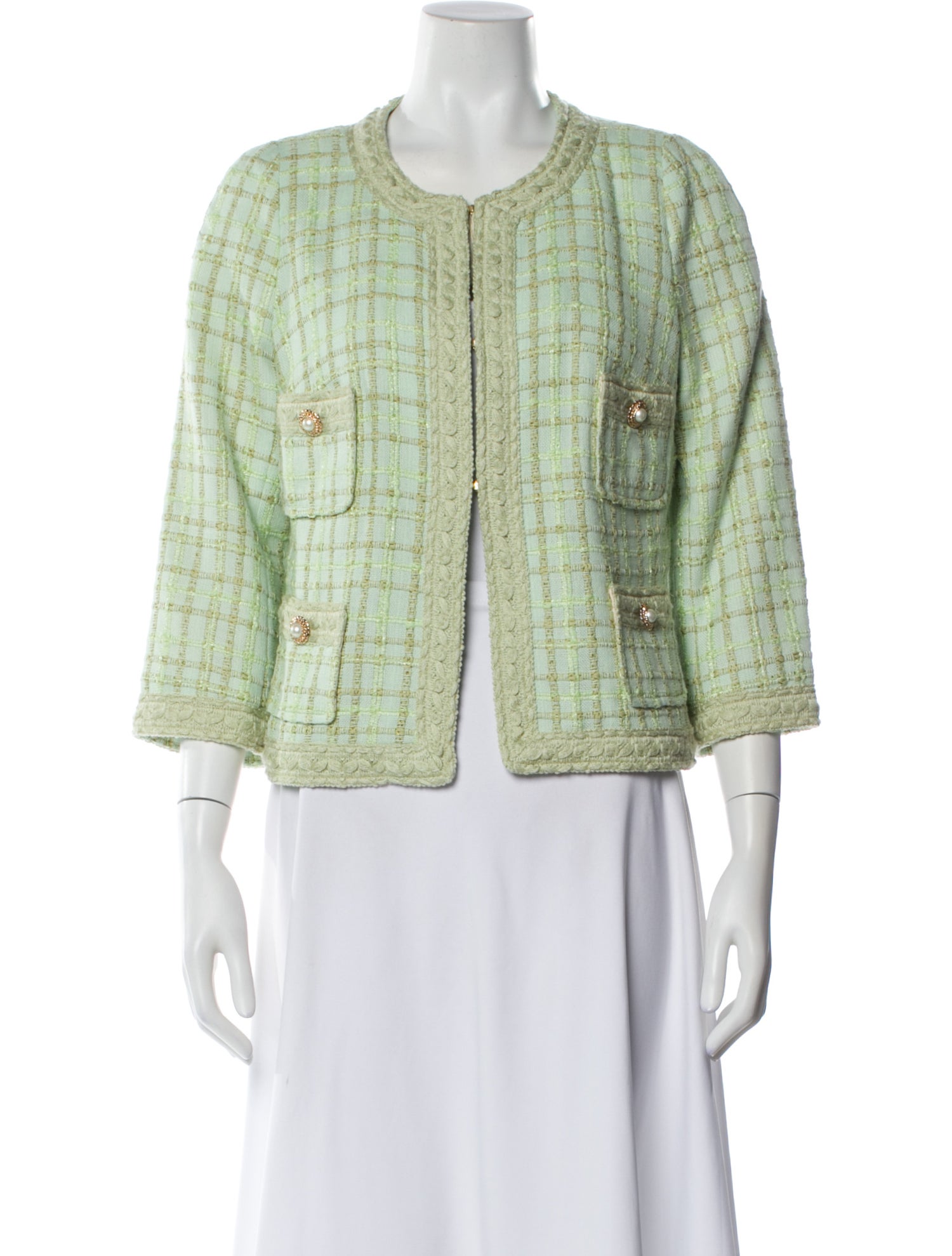 Edward Achour Plaid Print Evening Jacket w/ Tags