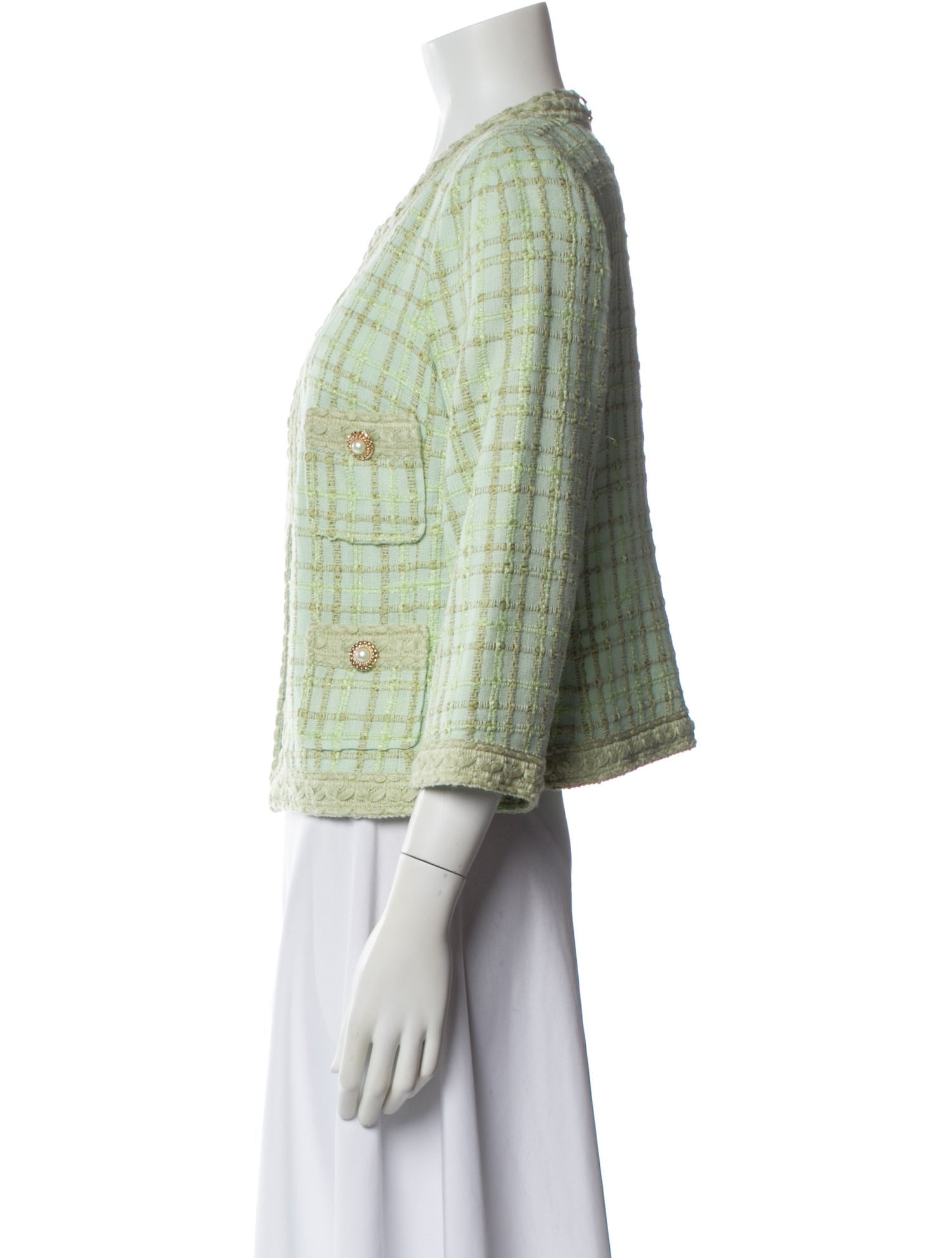 Edward Achour Plaid Print Evening Jacket w/ Tags