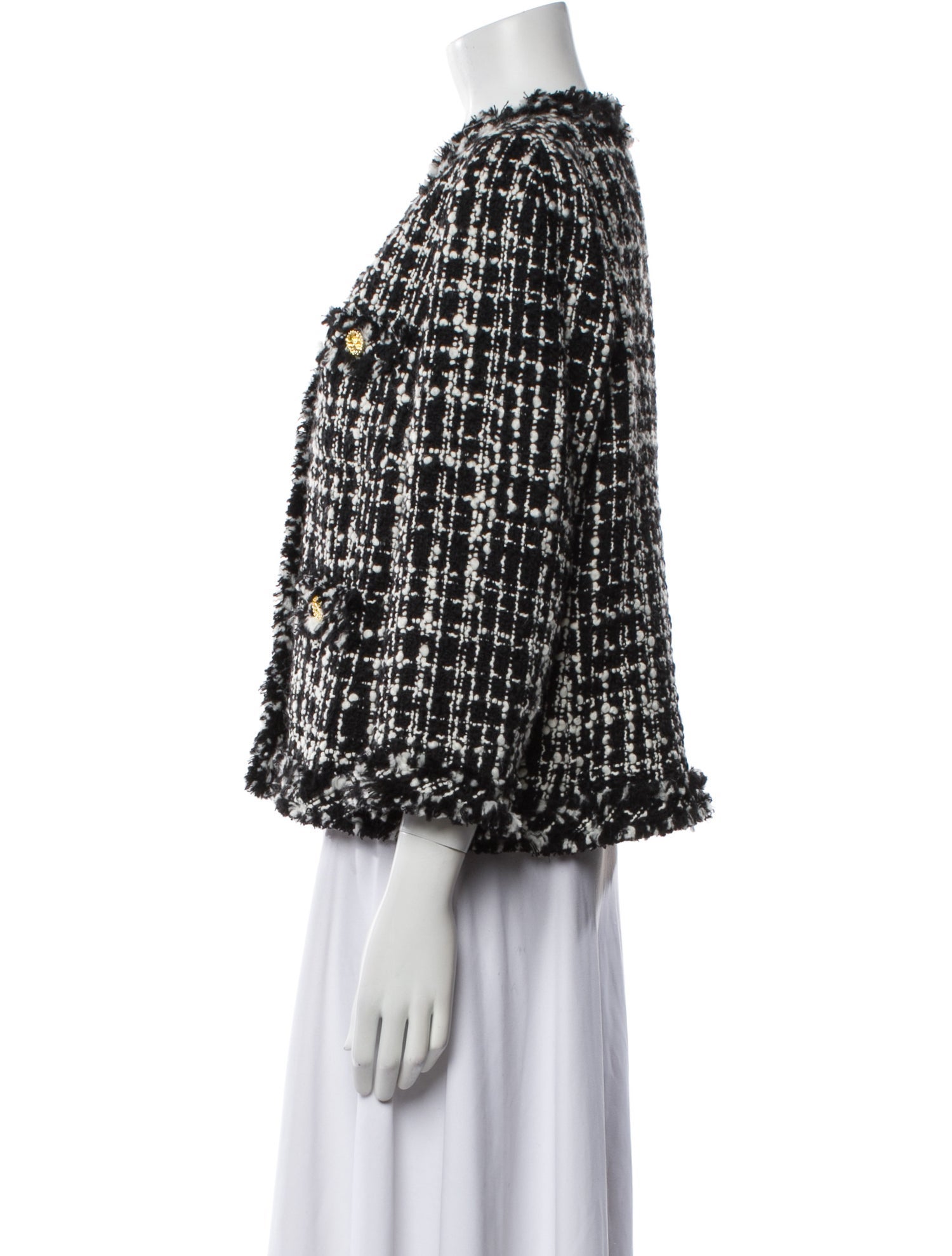 Edward Achour Virgin Wool Tweed Pattern Evening Jacket