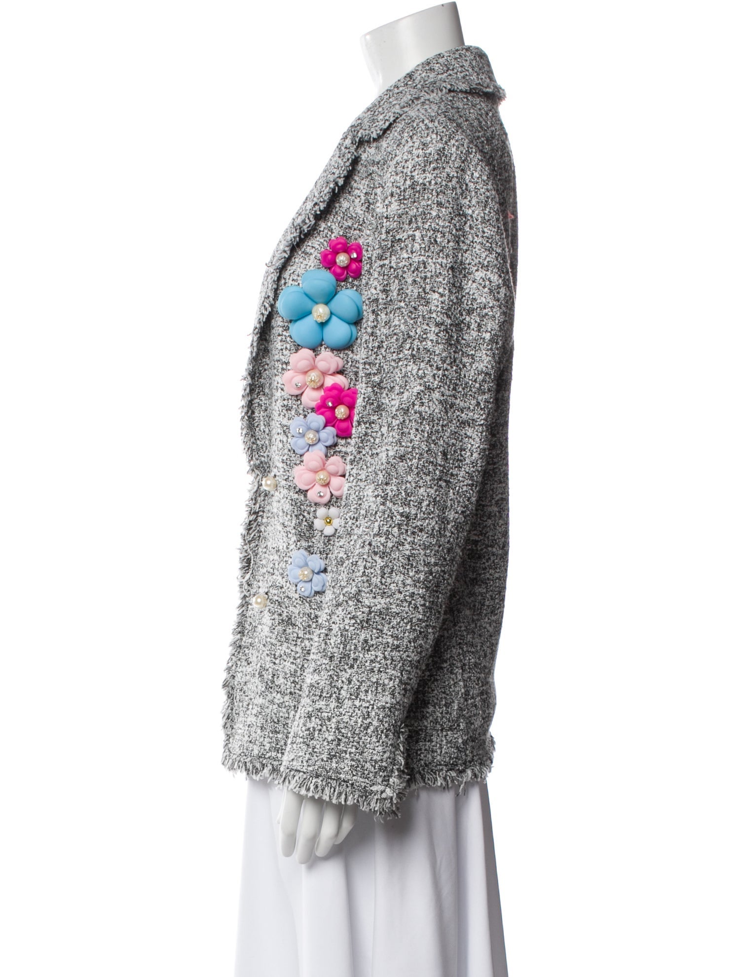 Edward Achour Tweed Printed Blazer