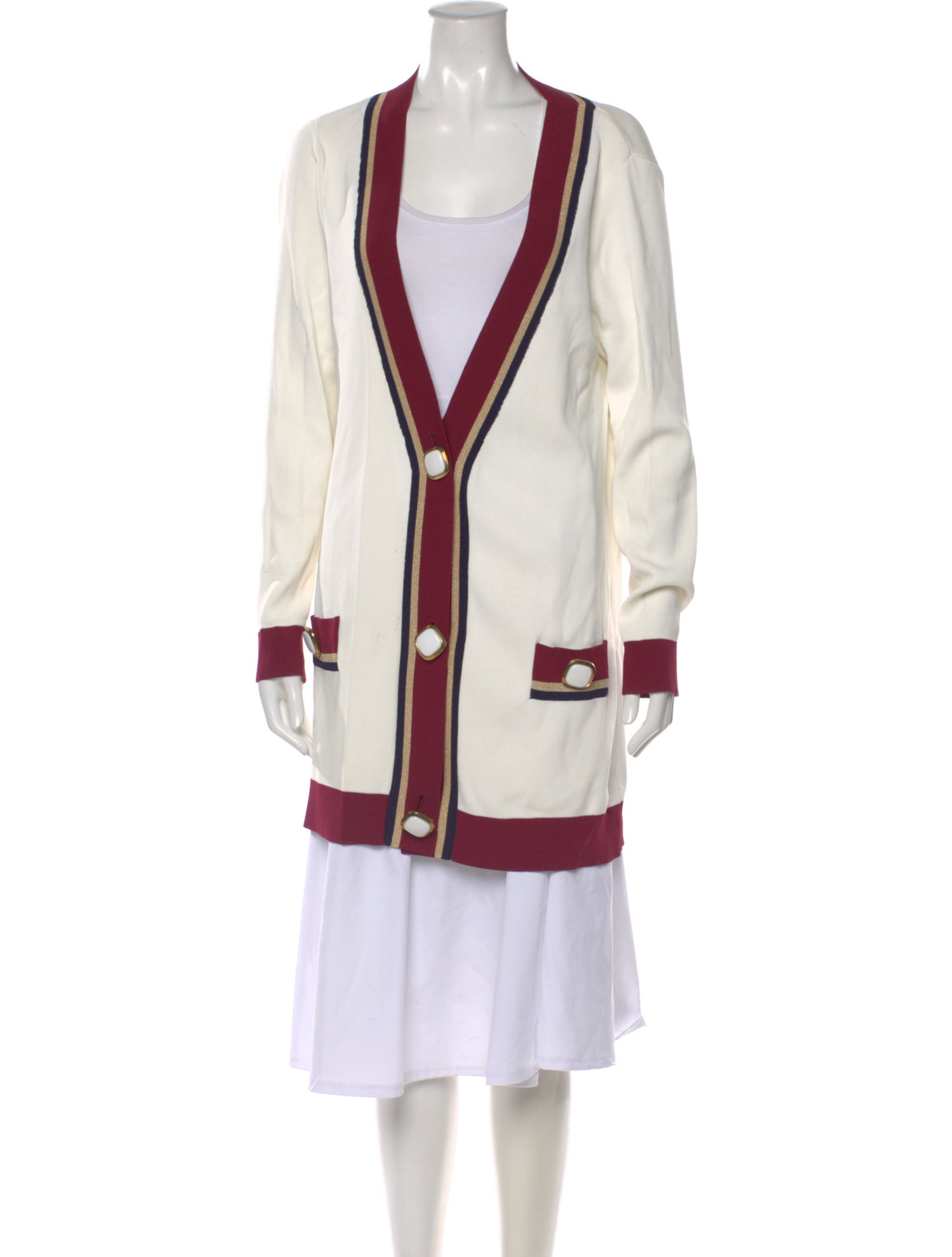 Edward Achour Striped V-Neck Sweater