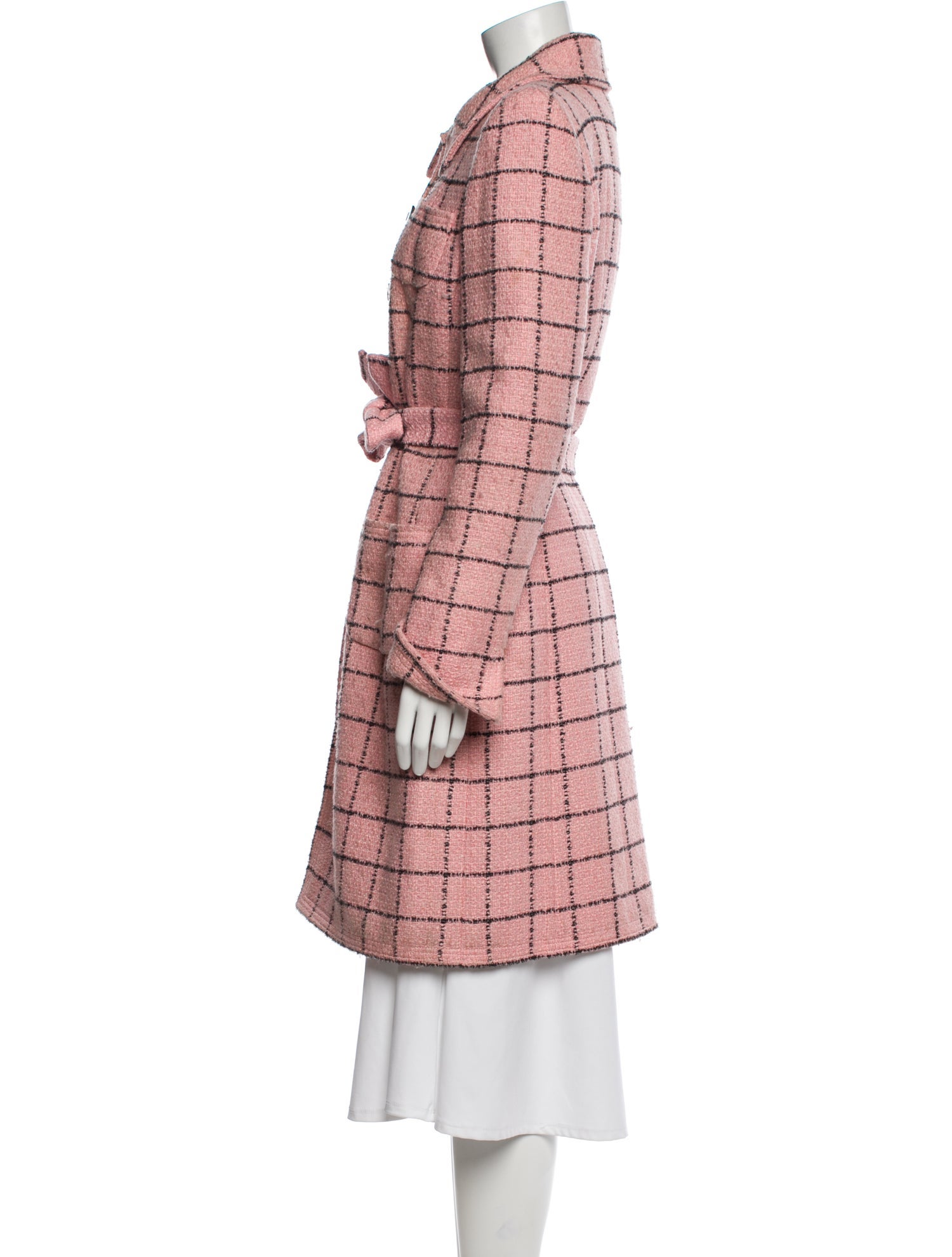 Edward Achour Plaid Print Trench Coat