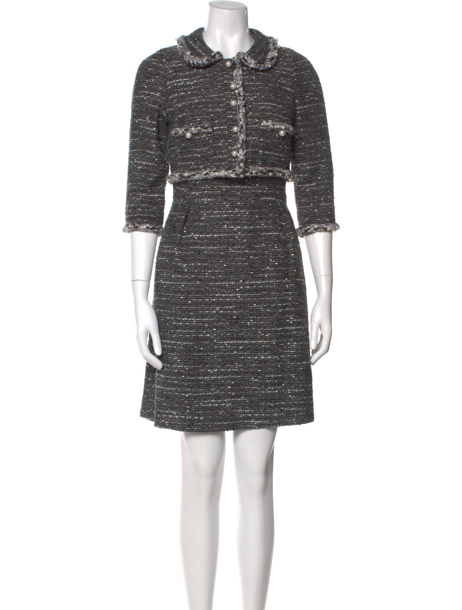 Edward Achour Crew Neck Mini Dress