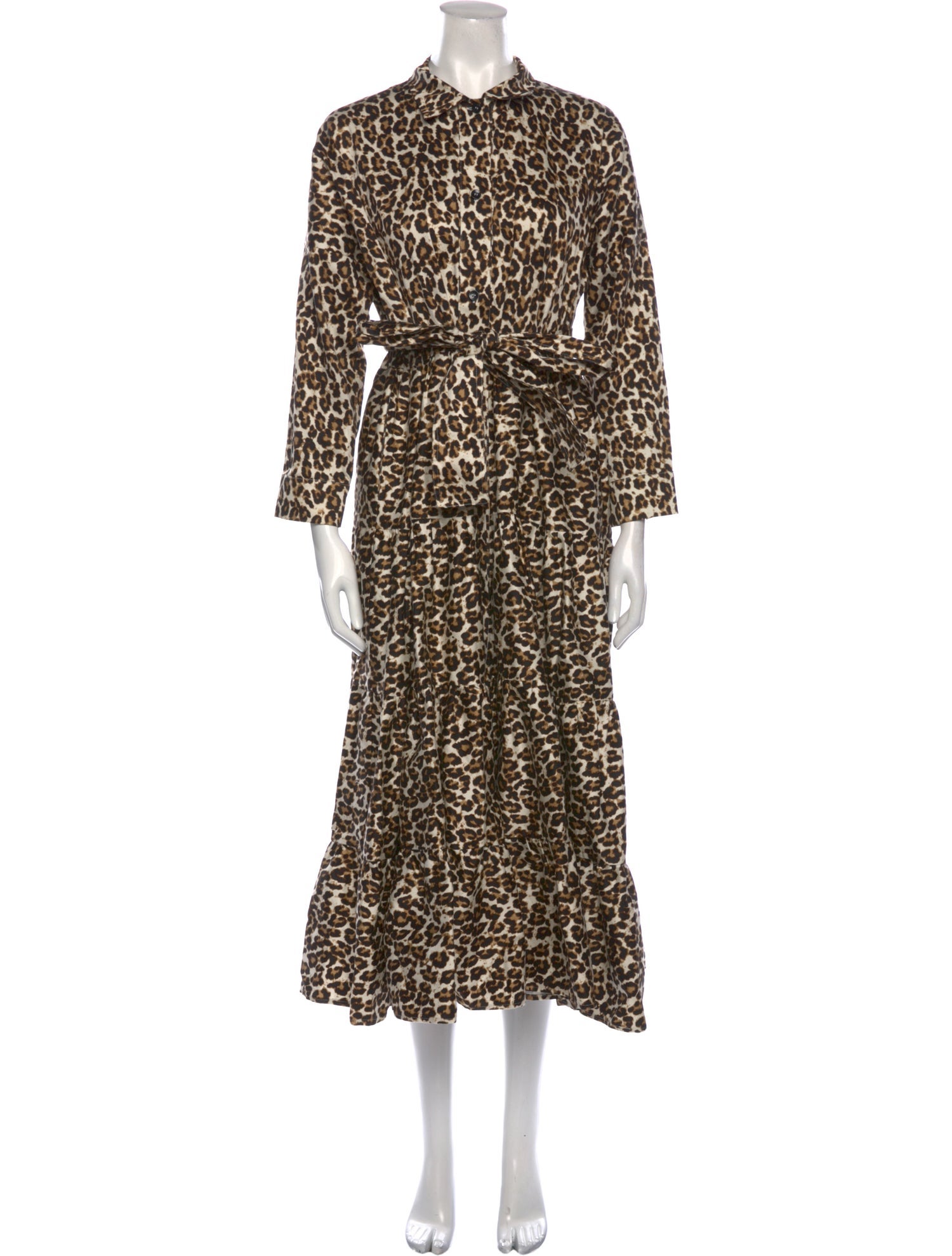 Daphne Wilde Animal Print Midi Length Dress