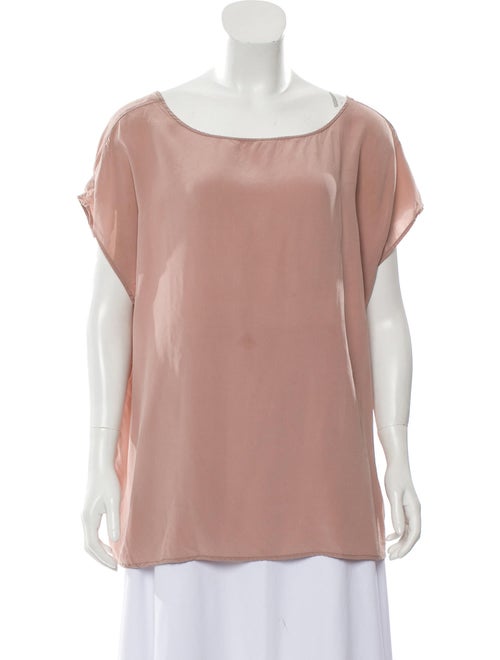 Jesse Kamm Silk Scoop Neck Top Pink