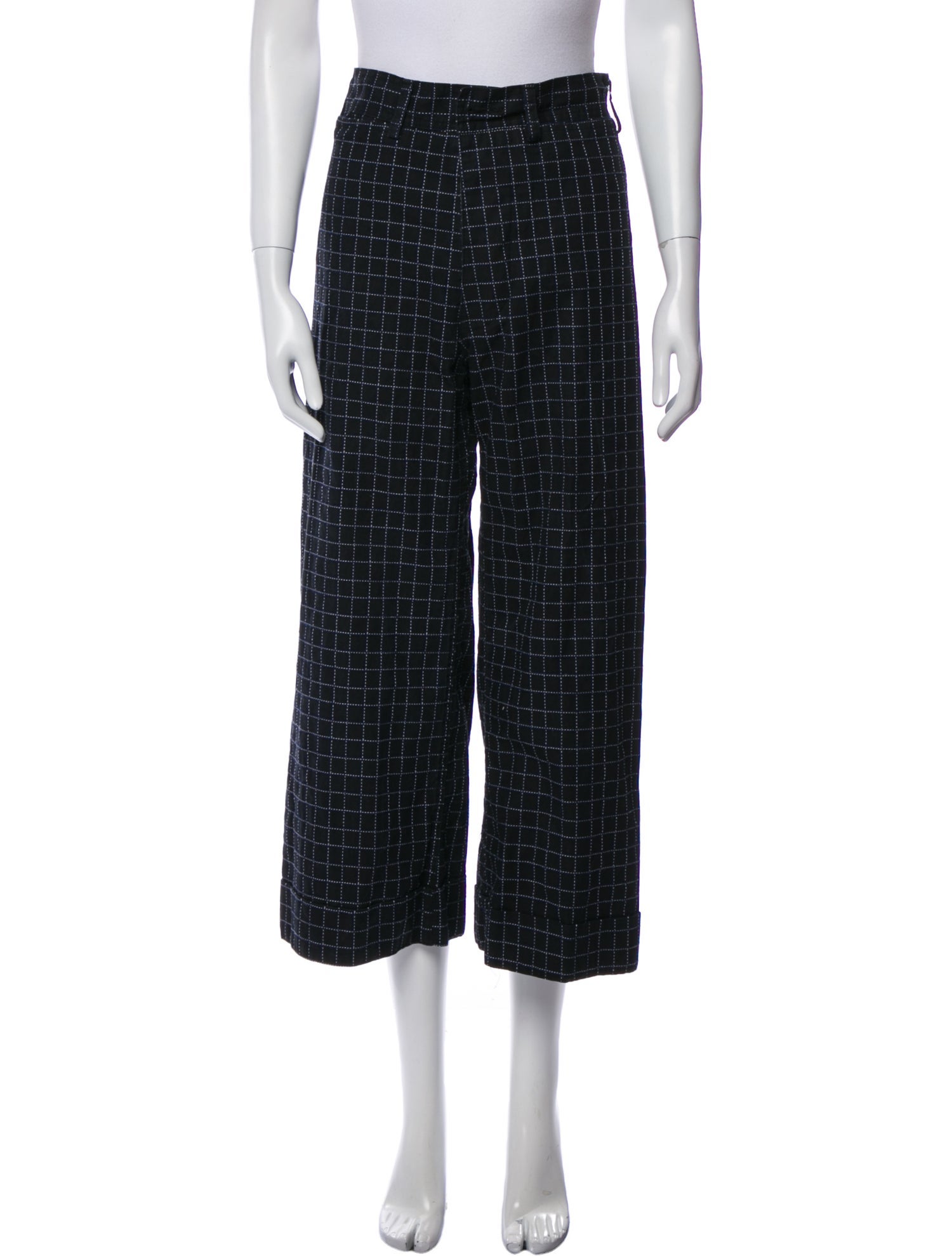 Jesse Kamm Plaid Print Wide Leg Pants