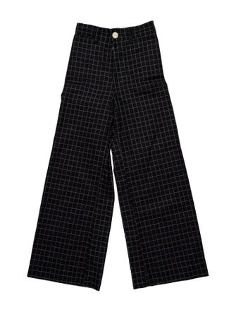 Jesse Kamm Plaid Print Wide Leg Pants