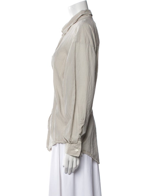 Jesse Kamm Striped Long Sleeve Button-Up Top